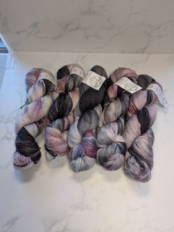 5 Skeins Wool Wood Stone Kinked & Twisted Sport Yarn Merino Bamboo Nylon 575g