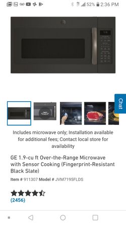 GE 1.9-cu ft Over-the-Range Microwave with Sensor Cooking (Fingerprint-Resistant Black Slate) JVM7195FLDS
