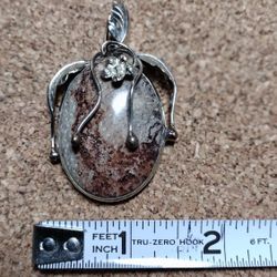 Brown Multicolor Jasper In Tibetan Silver