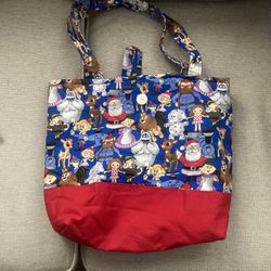 Vintage Handmade Christmas Tote Bag