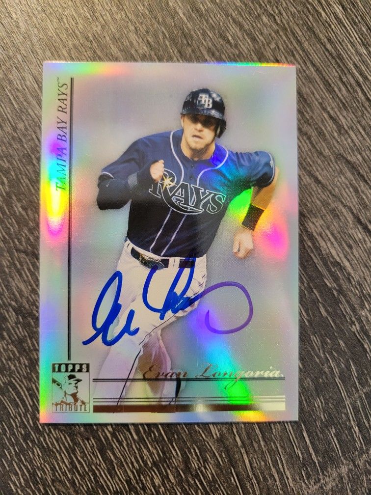 Evan Longoria Autographed Trading Cards, Signed Evan Longoria