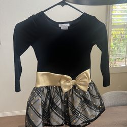 Girls Size 5 Bonnie Jean Black and Gold Dress