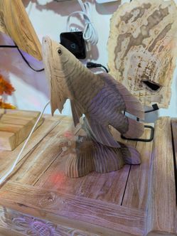 Hand-Carved Wooden Fish Sculpture