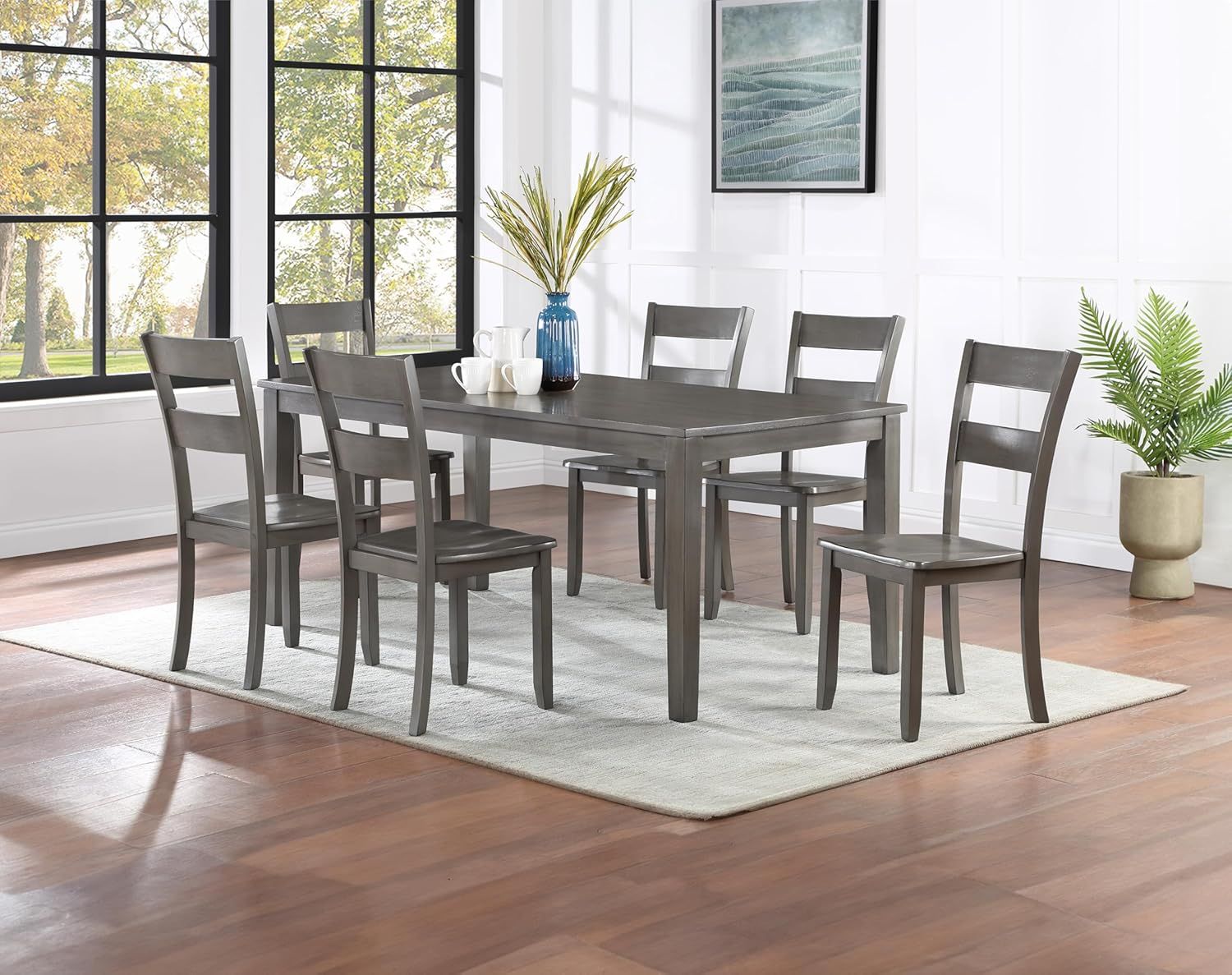 New in box 2265 gray color 7pc dining table set special