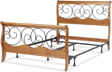 bed frame with headboard and footboard