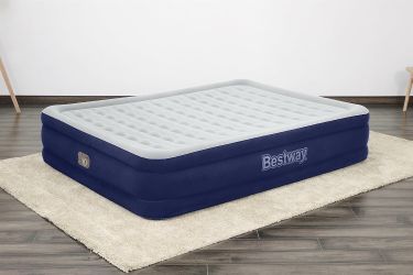 Bestway Tritech 15" Queen Air Mattress - Built-in AC Pump Inflatable Blowup Bed