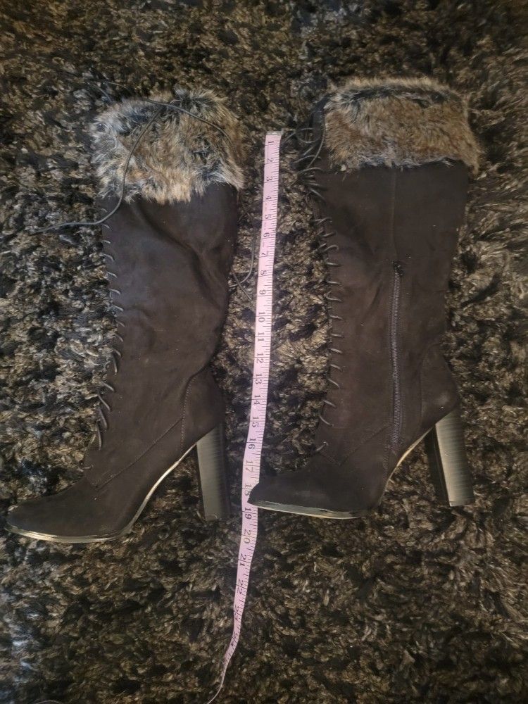 Knee High Faux Fur Boots