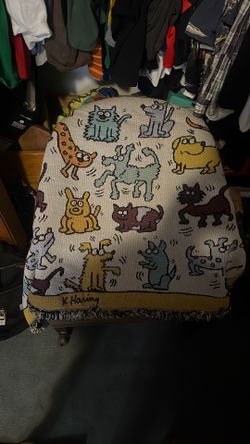 Keith Hering Dog And Cat Blanket