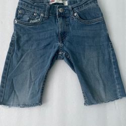 Boys Denim Levi Slim Blue Jean Shorts Size 8 Regular