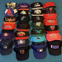 Mixed Vintage Hats Snapback Velcro Belt Fitted