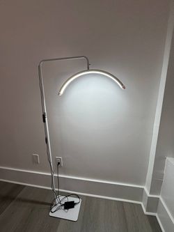 2 White Curved LED Floor Lamp NEW