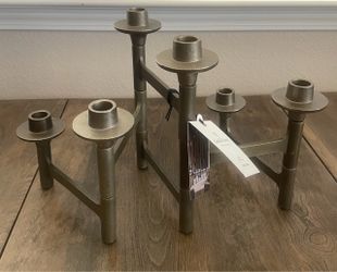 Hearth & Hand Magnolia Adjustable Antique Brass 6 Taper Candelabra Candle Holder📍$10 multiples available