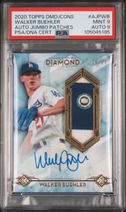 2020 Topps Diamond Icons Auto Patch Walker Buehler PSA 9