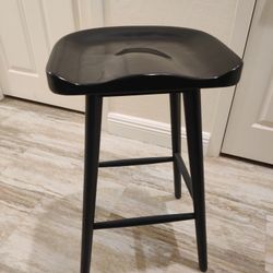 Shiny Black, Bar Height Bar Stool