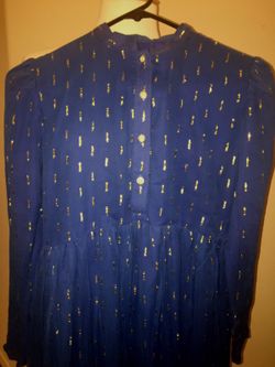 Beautiful cobalt blue dress blue and gold