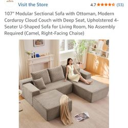 Modular Sectional Sofa with Ottoman