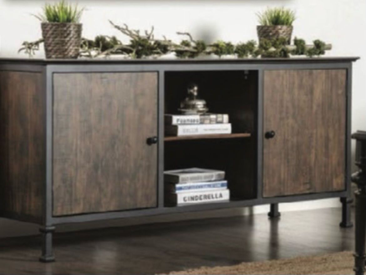 Brand New Rustic Media Cabinet Console Table Tv Stand Storage