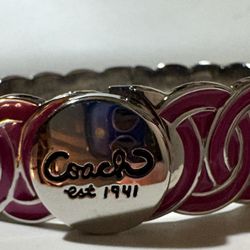 Coach Pink And Silver Bracelet! Like New. 