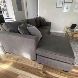 Gray Modern Reversible Sectional Sofa