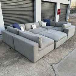 6 Piece Cloud Couch Modular Sectional Sofa With Ottoman