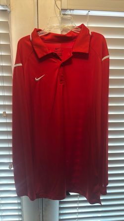 Red Nike collar dry fit long sleeve