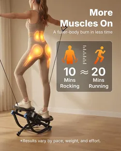 Merach Rocking Steppers for Exercise at Home, 3D Motion Stair Stepper with Resistance Bands for Full Body Workout & Low-Impact Balance Board, 330 LBS 