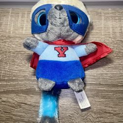 YooHoo & Friends Aurora Bush Baby Superhero “Y” W/ Noise Plush 5” Blue Tail