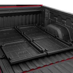 Rough Country Truck Bed Cargo Storage Tray - Fits All Popular Pickup Trucks, Organizer With Slide Out Design For Easy Tailgate Access, Black