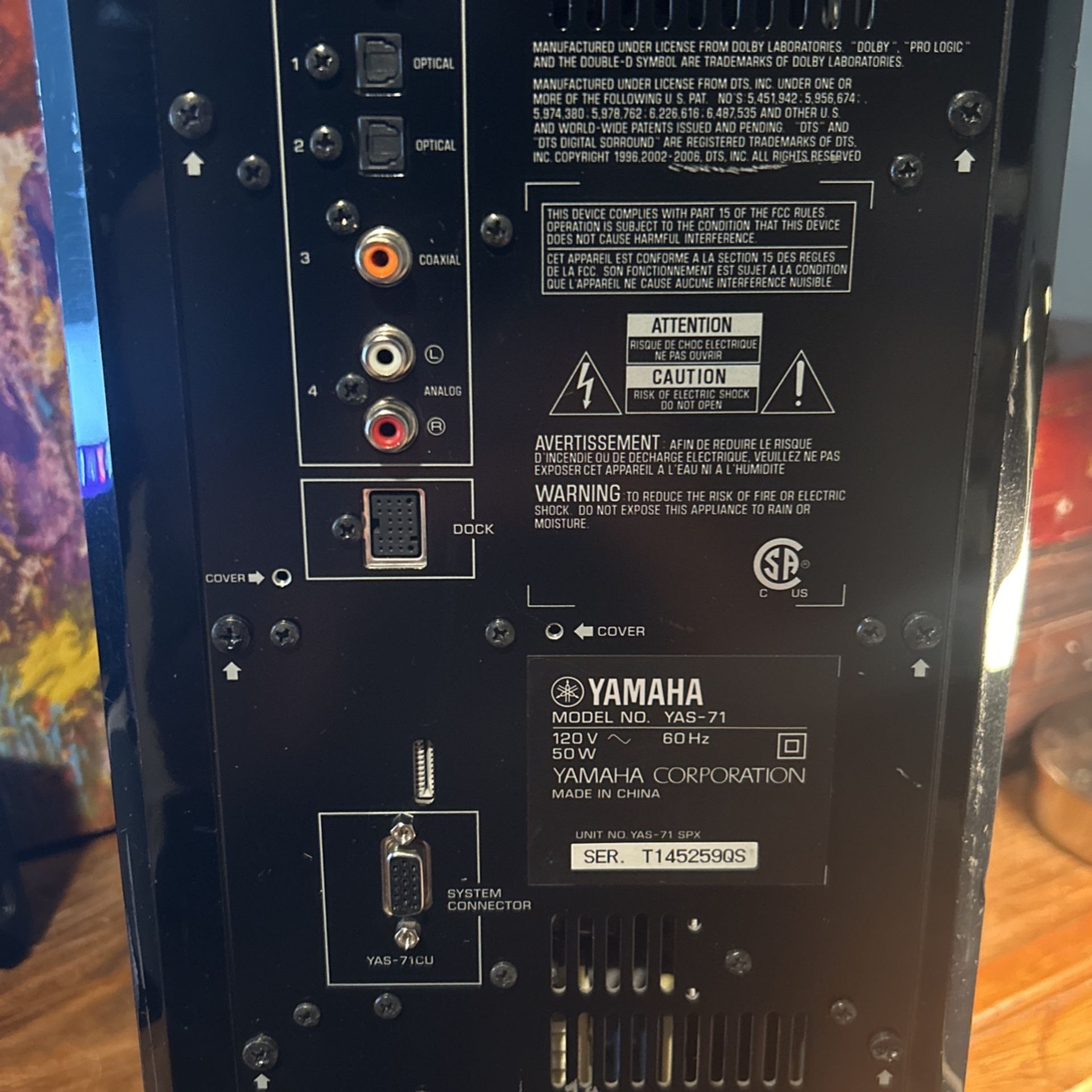 Yamaha YAS-71 Soundbar This powerful Yamaha YAS-71 soundbar is in excellent condition and ready to elevate your home audio experience! 