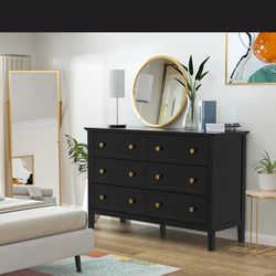 Black Dresser With 6 Drawers  