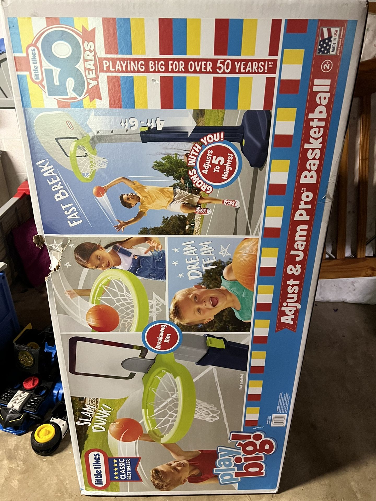Little Tikes Classic Adjust & Jam Pro Basketball 4-6 Feet New In Box