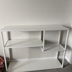 White entry way table, tv stand, storage shelf