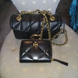 Coach Purse and Tory Burch Leather Pouch Wallet