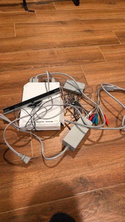 Wii console and balance board