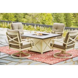 New Ashley furniture 5pc outdoor patio furniture fire pit chat set tax included