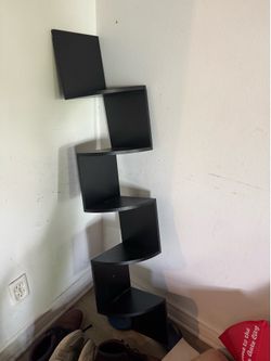 Black Corner Shelving Unit – Space-Saving Storage – $20