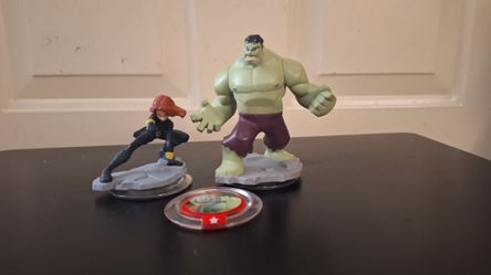 Black Widow, Hulk, and Hulk Disk