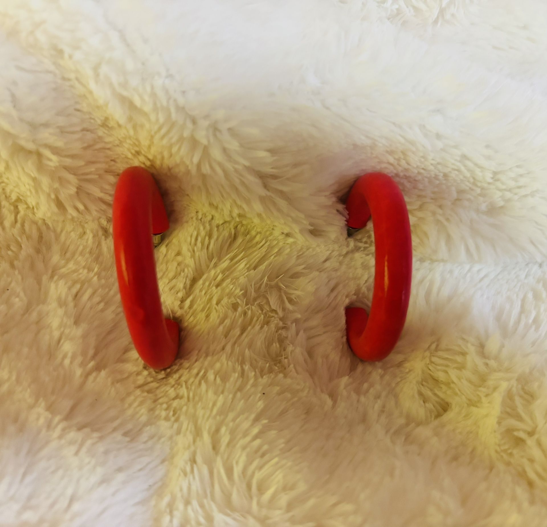 Hubba Bubba Hot Pink Half Moon Hoop Earrings