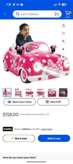 Minnie Mouse Power Wheel Vehicle With Actual Lights And Minnie Mouse Bicycle