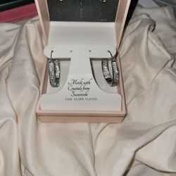 Swarovski Hoop Earrings Silver 