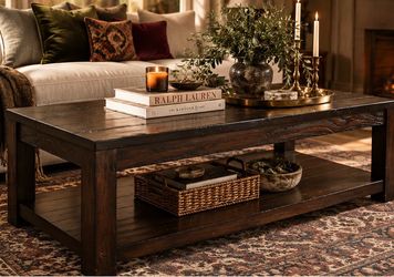 Pier 1 Imports Parsons  Solid Mango Wood Coffee Table