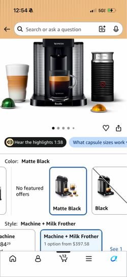 Nespresso machine and froster