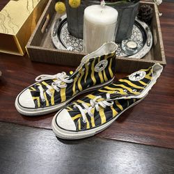 Mens Converse Chuck 70 Hi Vivid Black Sulfer Zebra Print Leather  Size 12