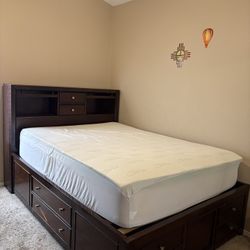 Queen Bed Frame With Drawers- Must Be Willing to Pick Up 