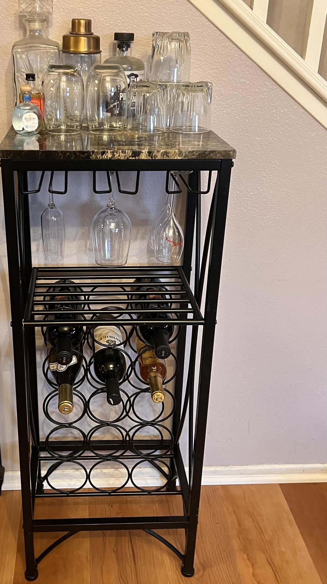 Wine Rack With Glass Holder