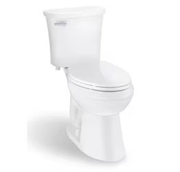 Glacier Bay Power Flush 12 in. Rough In 2-Piece 1.28 GPF Single Flush Elongated Toilet in White, Seat Included