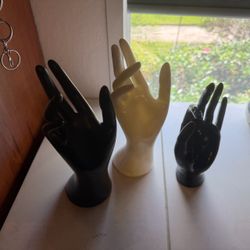 Set three mannequin Hand jewelry displays for rings and bracelets