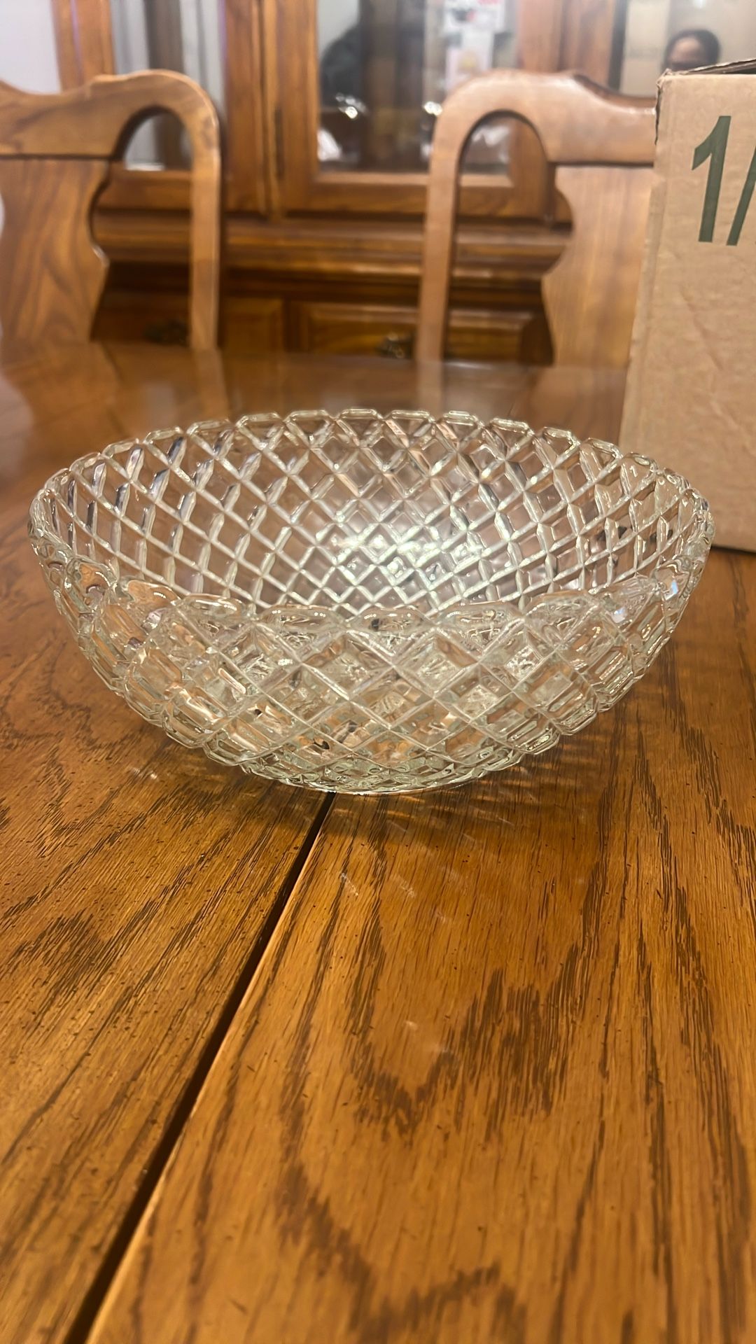 Vintage Anchor Hocking Waterford Clear Large Fruit Bowl
