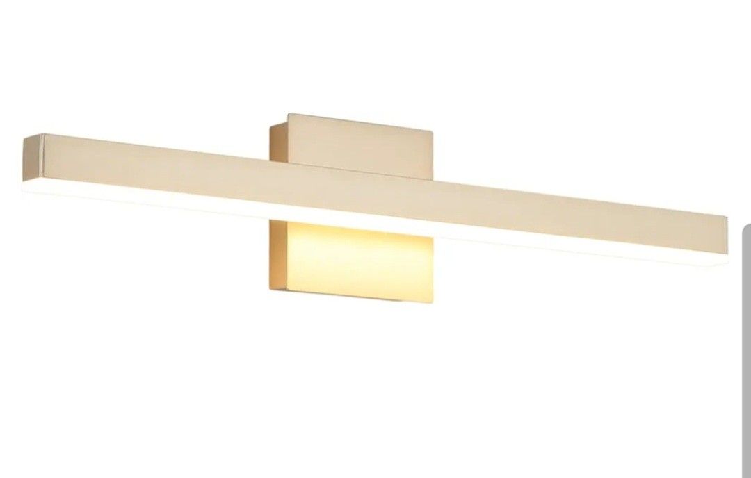 Jossnwell 24in LED Bathroom Light Dimmable Gold Open Box Like New