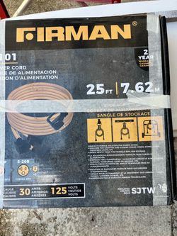 Firman 1120 30A 25 ft Power Cord